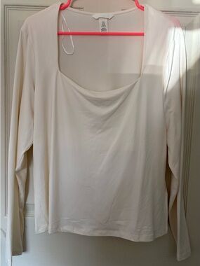 H&M Square Neck Top | Business Casual | Chic Minimalist Blouse Size XL